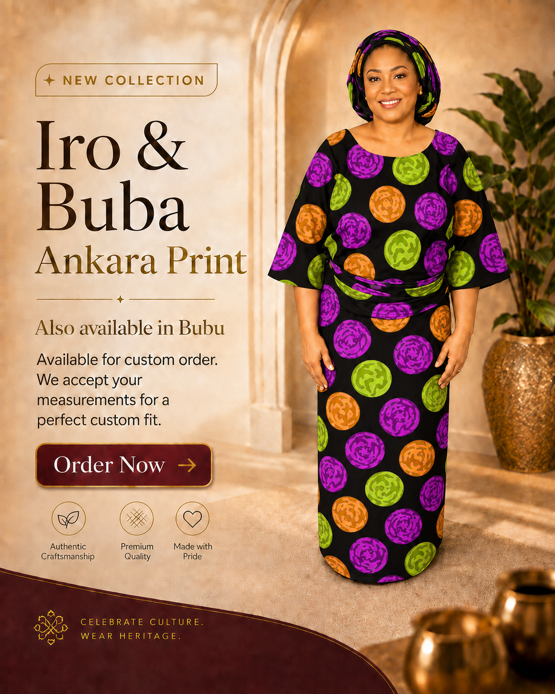 Premium Ankara Iro & Buba / Bubu Dress – Custom Made to Your Measurements