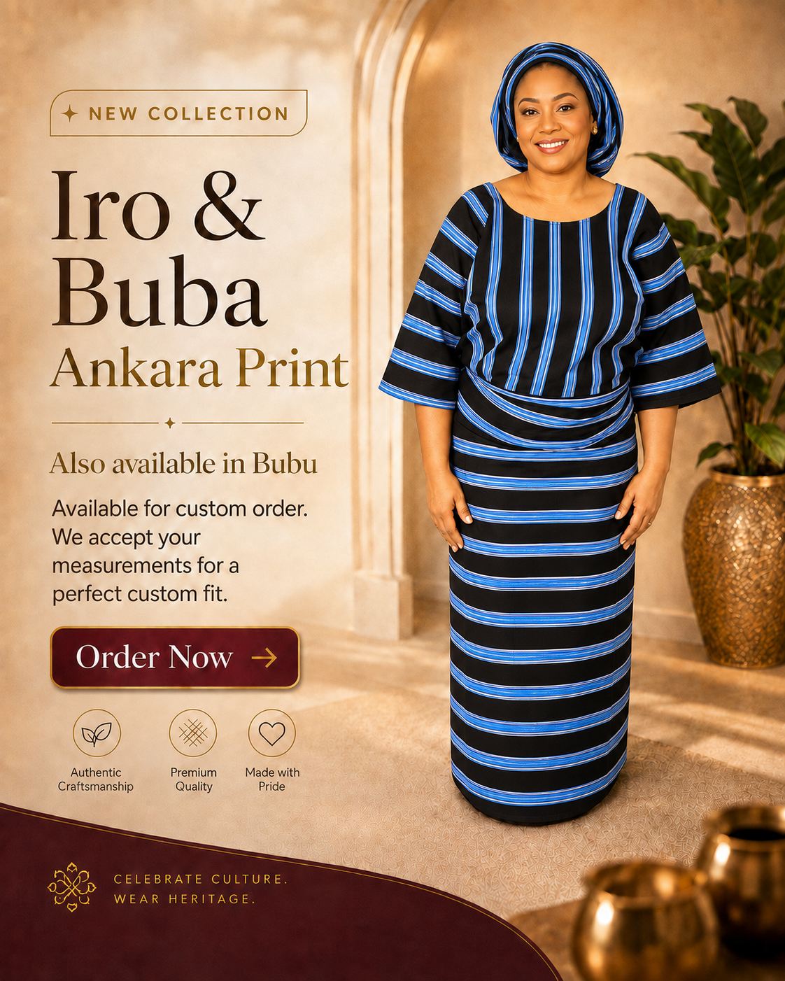 Premium Ankara Iro & Buba / Bubu Dress – Custom Made to Your Measurements