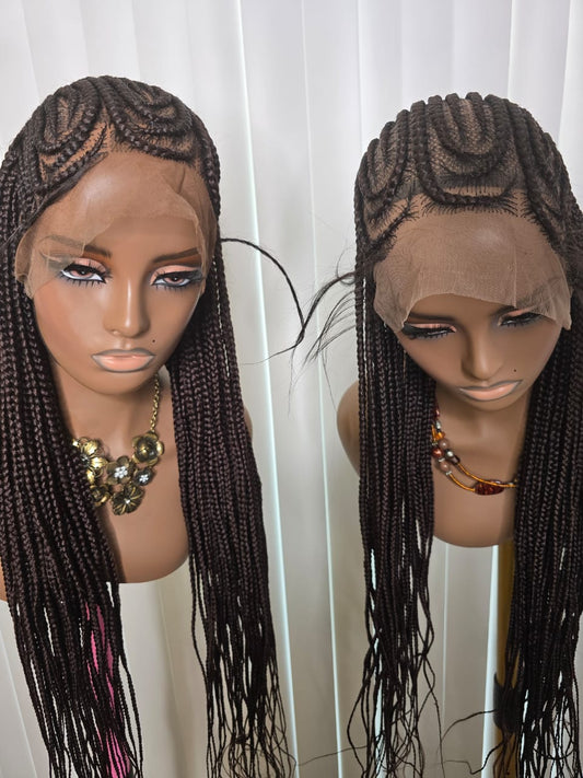 Black Cornrows Style Wig for Easy Styling with Natural Looking Braids Soft Texture Unisex Versatile and Simple Design