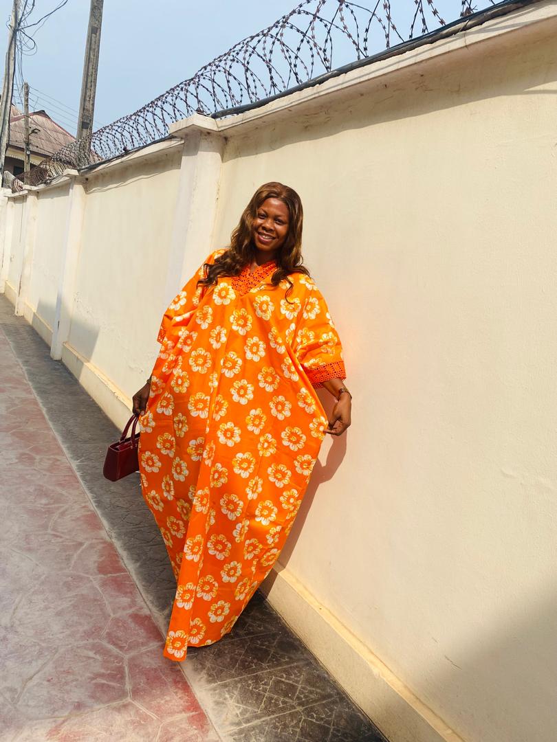 Glow Bright in Our Orange Flowered Ankara Print