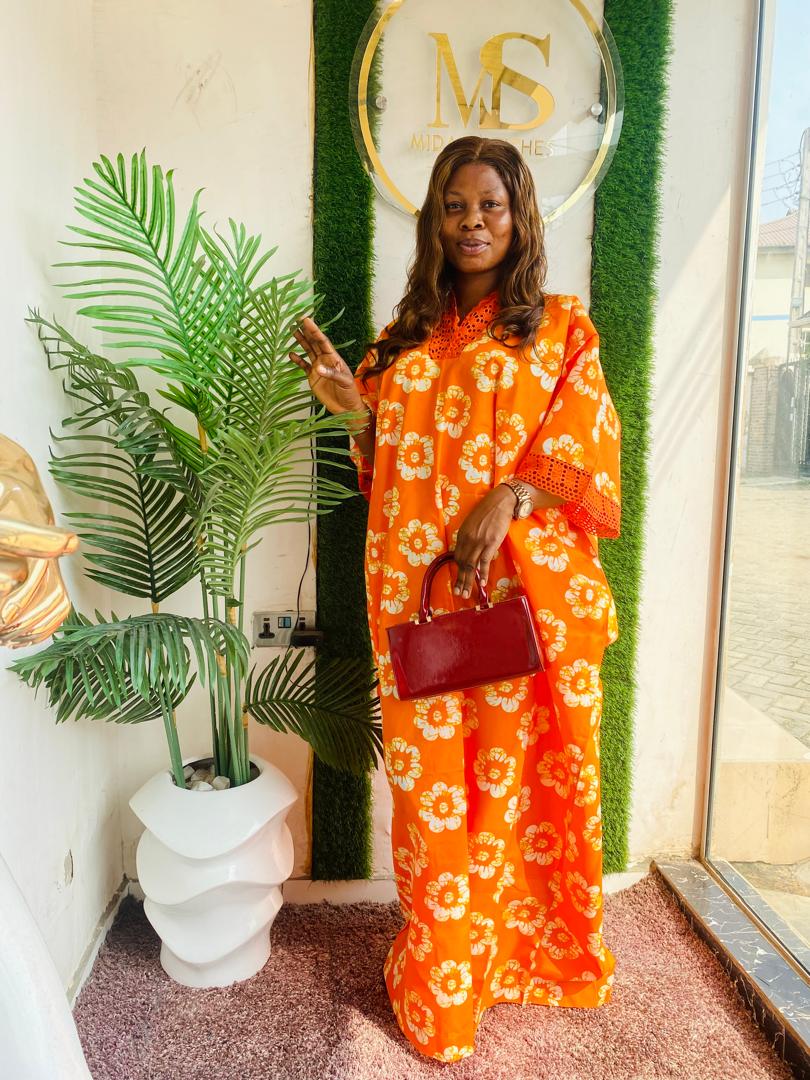 Glow Bright in Our Orange Flowered Ankara Print