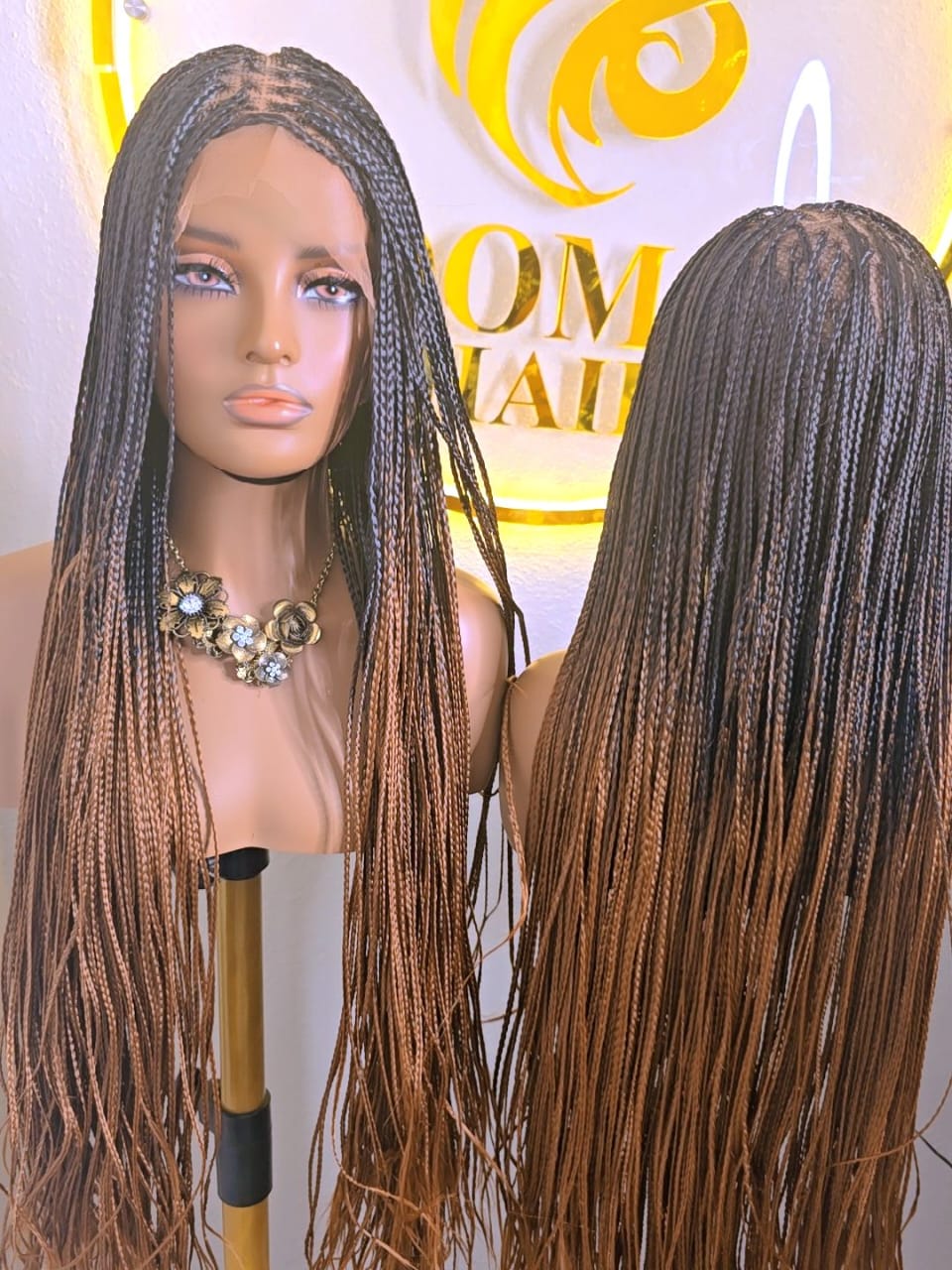 Elegant Brown Knotless  bone straight Synthetic Braided Wig for classic ladies. Lightweight, comfortable, stylish, and easy to wear. Perfect for work, church, outings, parties, and special occasions. Enjoy a classy braided look without salon stress.