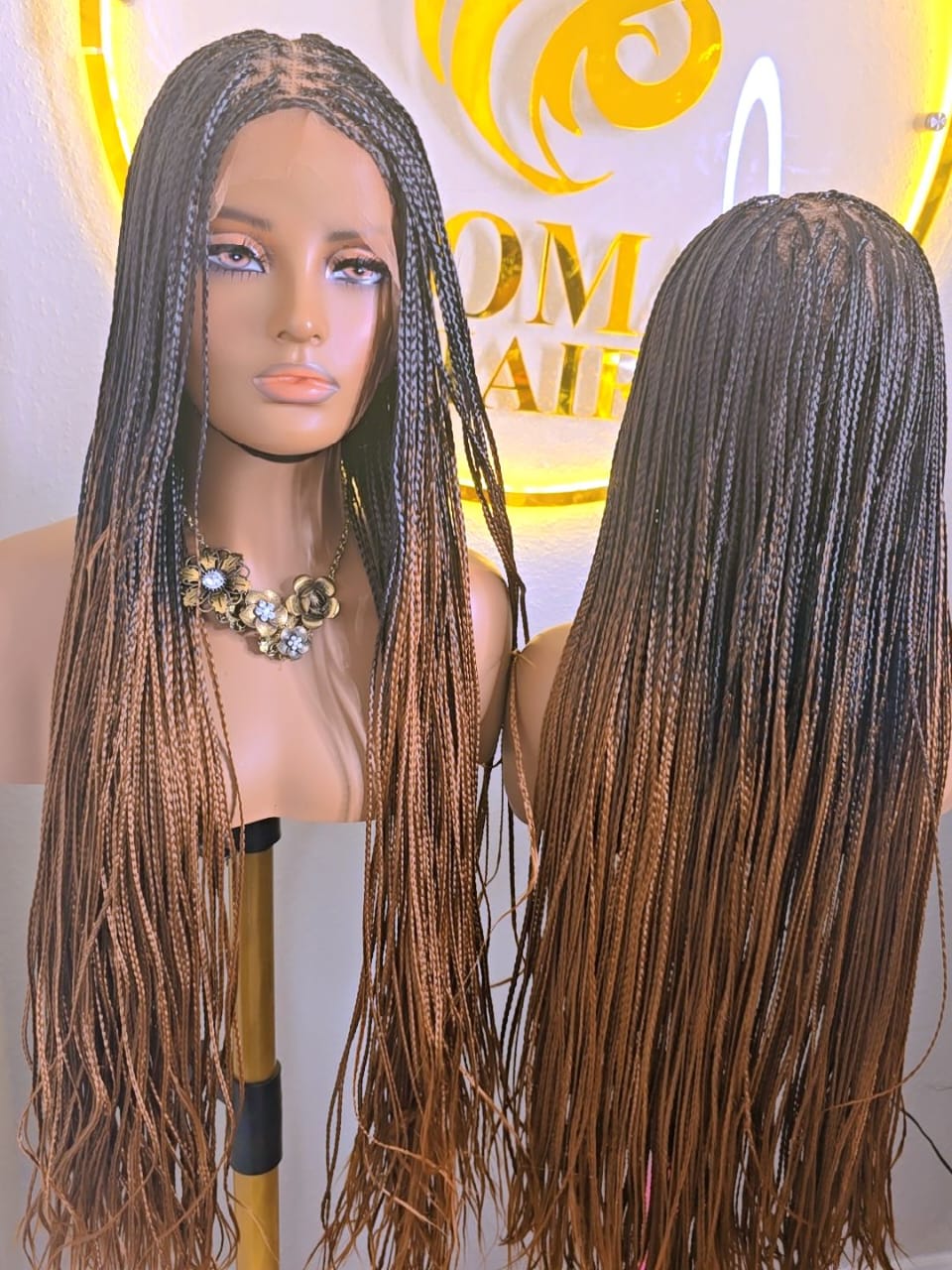 Elegant Brown Knotless  bone straight Synthetic Braided Wig for classic ladies. Lightweight, comfortable, stylish, and easy to wear. Perfect for work, church, outings, parties, and special occasions. Enjoy a classy braided look without salon stress.