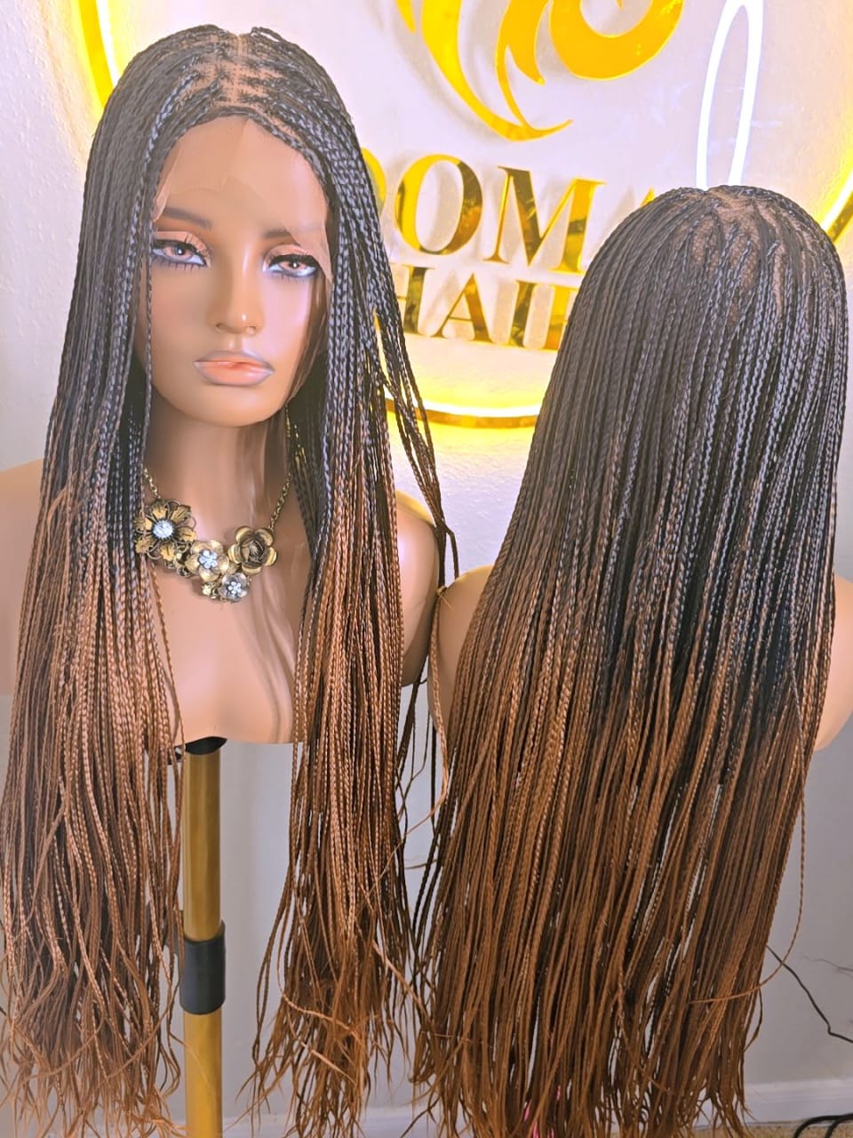 Elegant Brown Knotless  bone straight Synthetic Braided Wig for classic ladies. Lightweight, comfortable, stylish, and easy to wear. Perfect for work, church, outings, parties, and special occasions. Enjoy a classy braided look without salon stress.