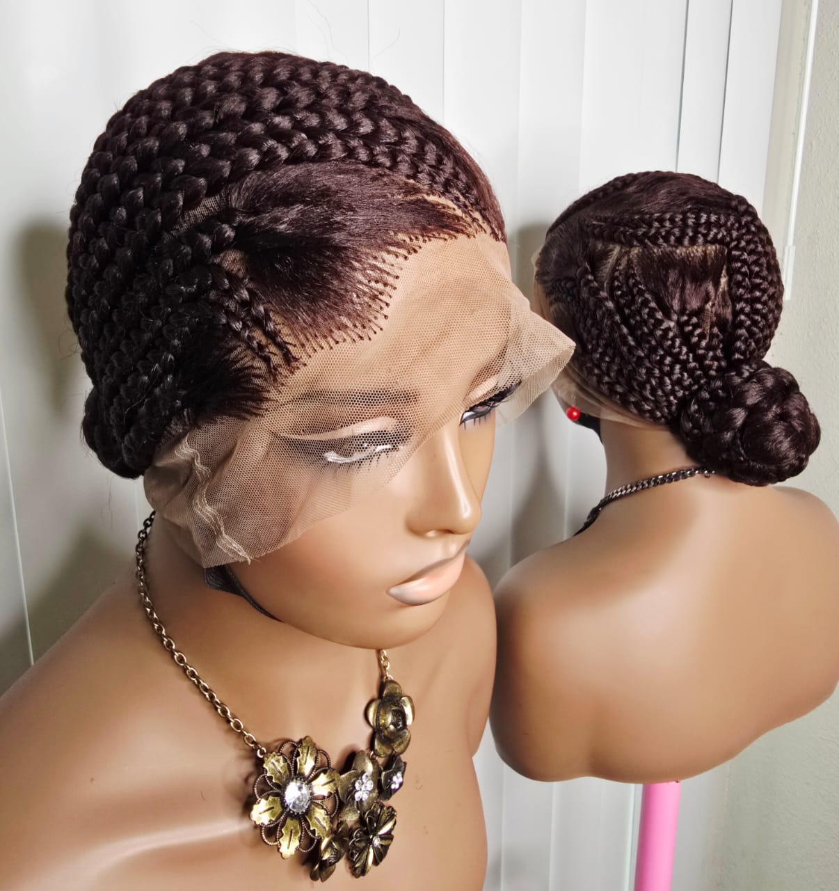 Elegant Brown Strapped Full Lace Wig for Sophisticated Ladies