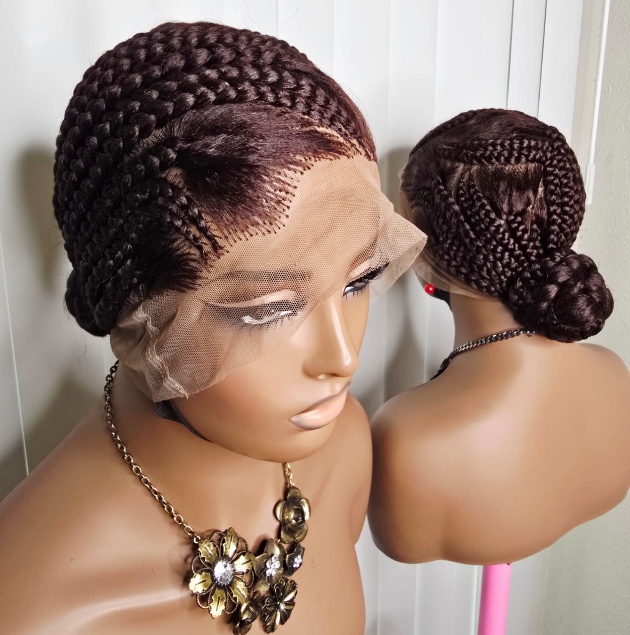 Elegant Brown Strapped Full Lace Wig for Sophisticated Ladies