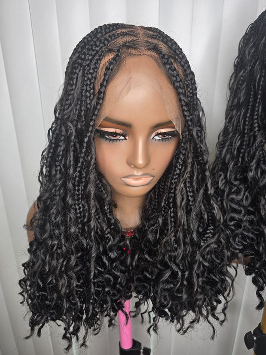 Chic Short Boho Braided Wig for Classic Ladies