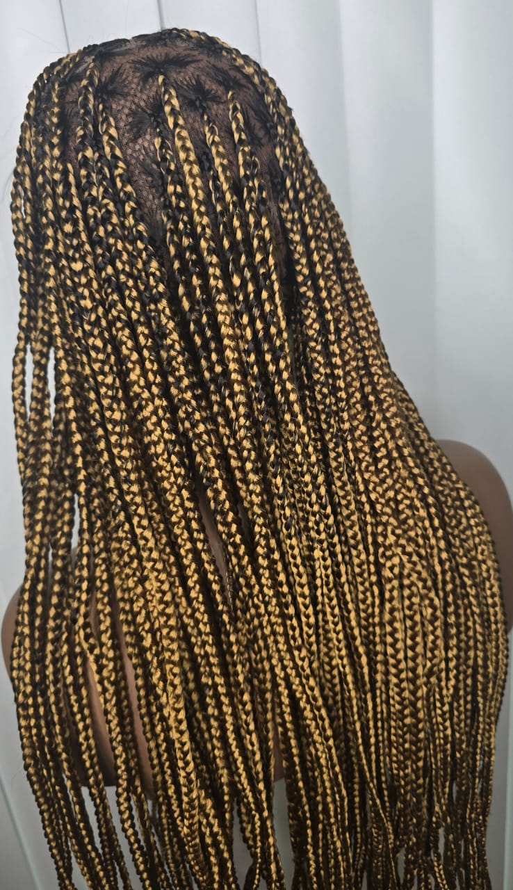 Luxury Gold Full Lace Knotless Synthetic Braided Wig