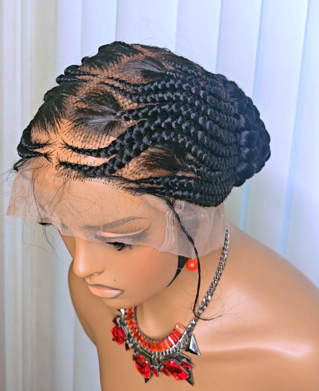 Black 360 Full Lace Cornrow Braided Wig – Neat, Natural-Looking & Ready to Wear