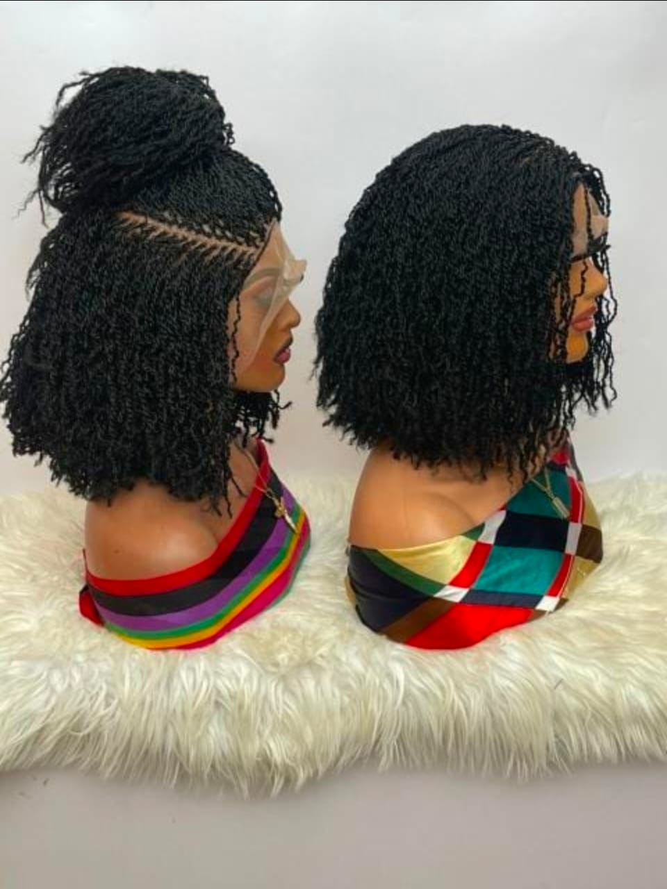 Black 360 Full Lace Kinky Twist Synthetic Braided Wig – Natural, Classy & Ready to Wear