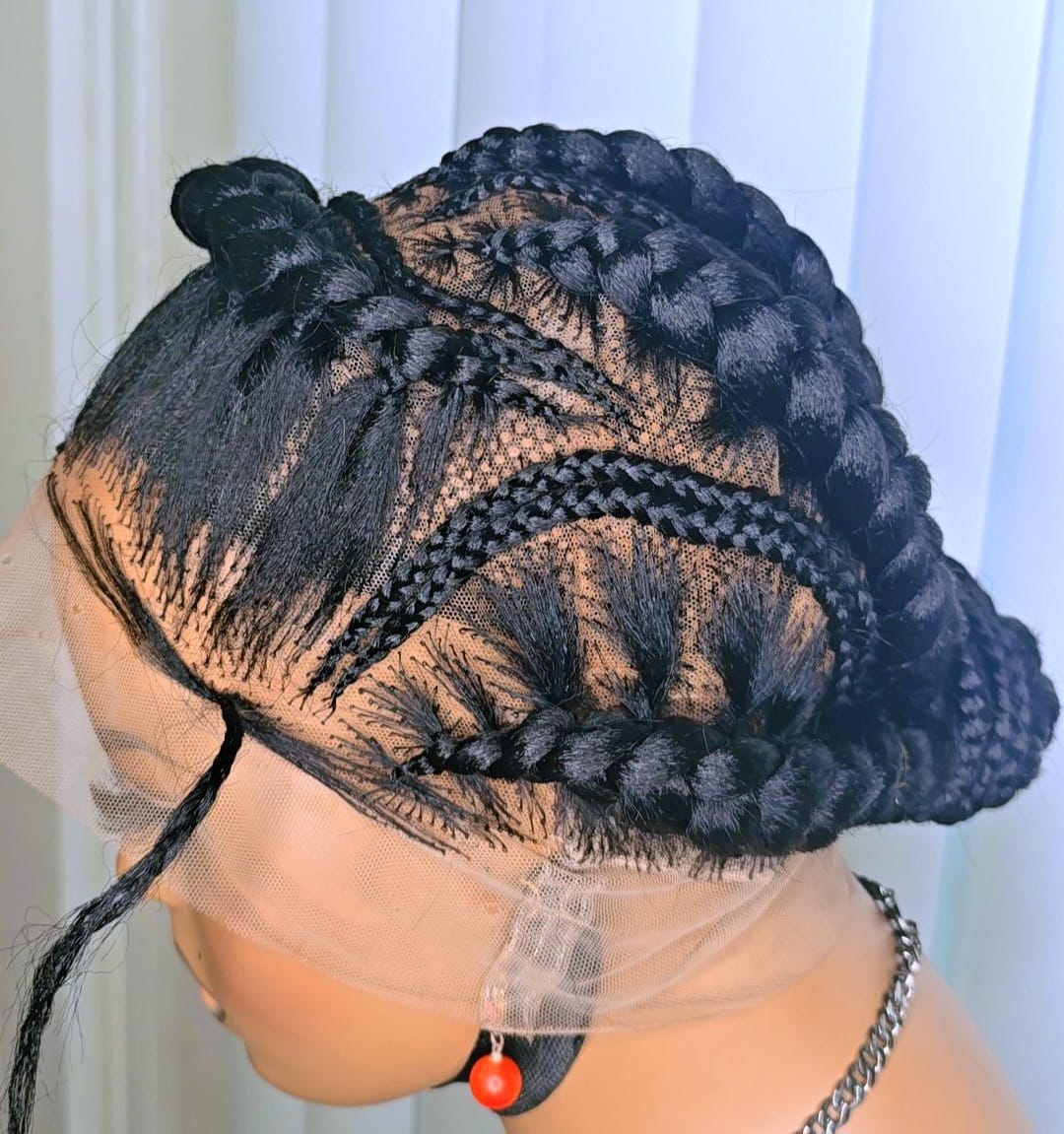 Black Full Lace Packed Cornrow Braided Synthetic Wig – Neat, Natural & Ready
