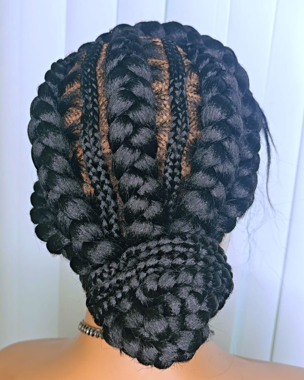 Black Full Lace Packed Cornrow Braided Synthetic Wig – Neat, Natural & Ready