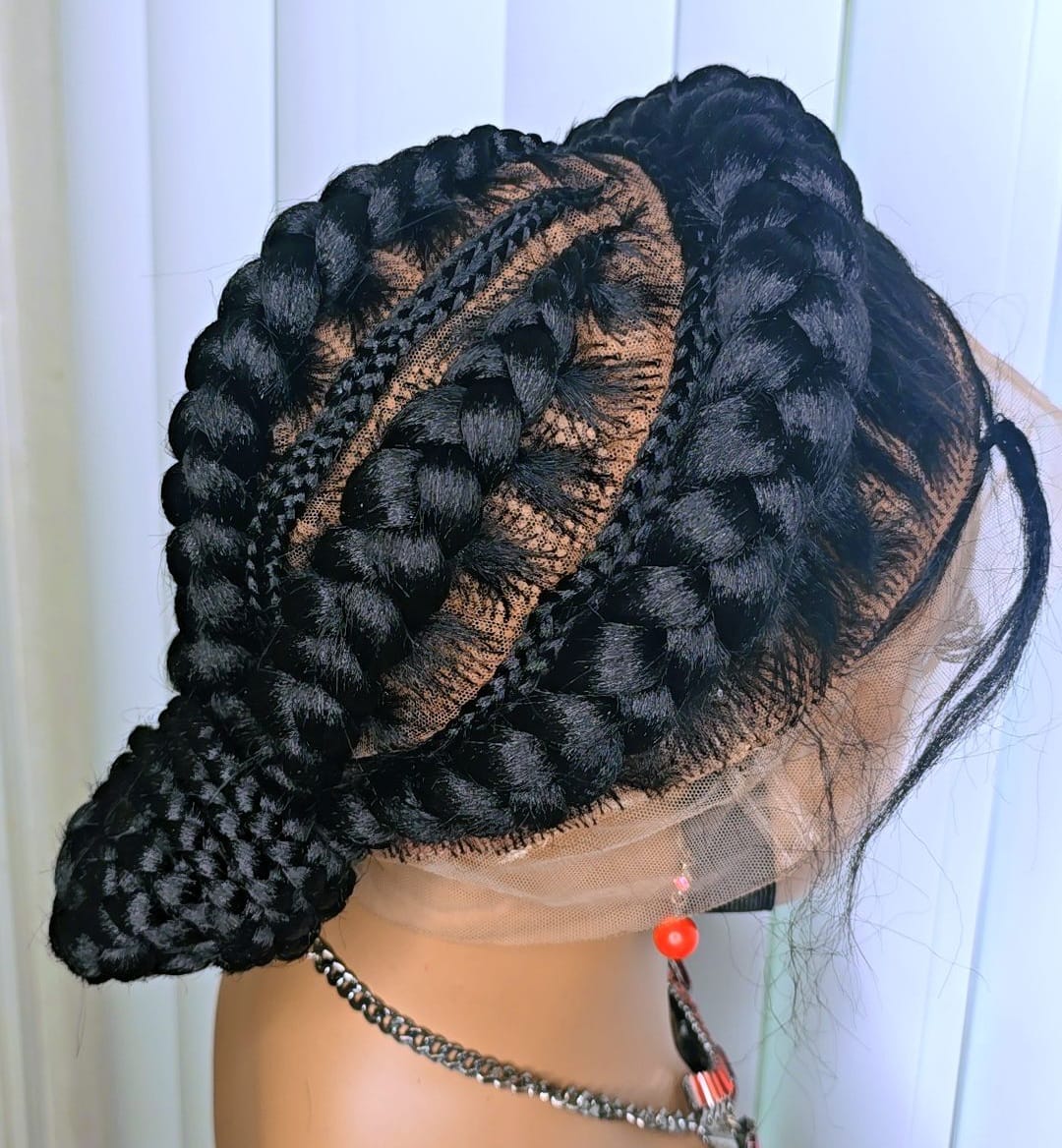 Black Full Lace Packed Cornrow Braided Synthetic Wig – Neat, Natural & Ready