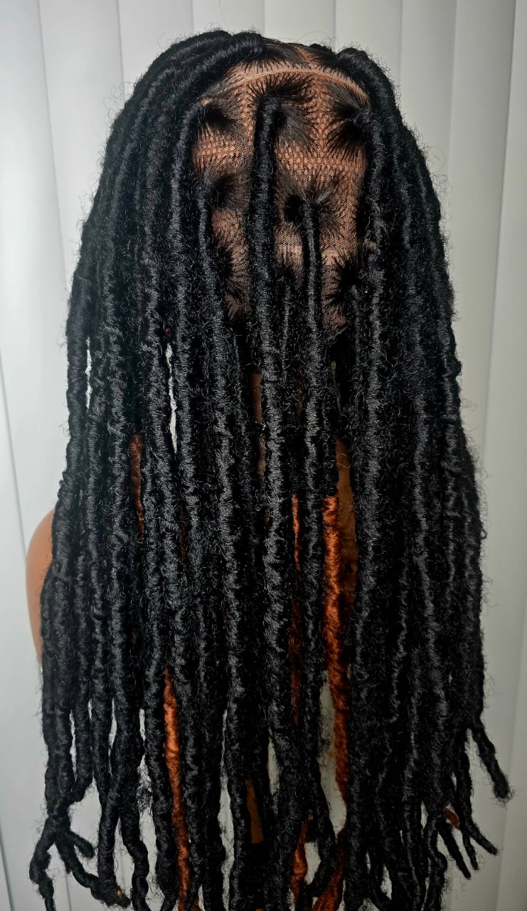 Black Tint with Brown Dreadlock Synthetic Braided Wig