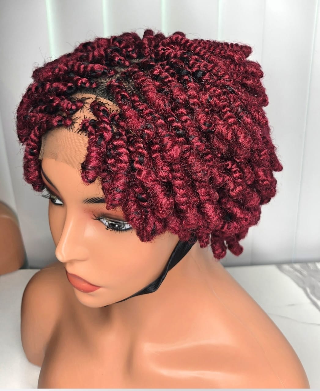 Short kinky barided wig for summer breaShort Kinky Twist Braided Wig for Women | 2x6 Closure Wig | Glueless Protective Style | Lightweight Summer Wig | Natural Looking Lace Wig