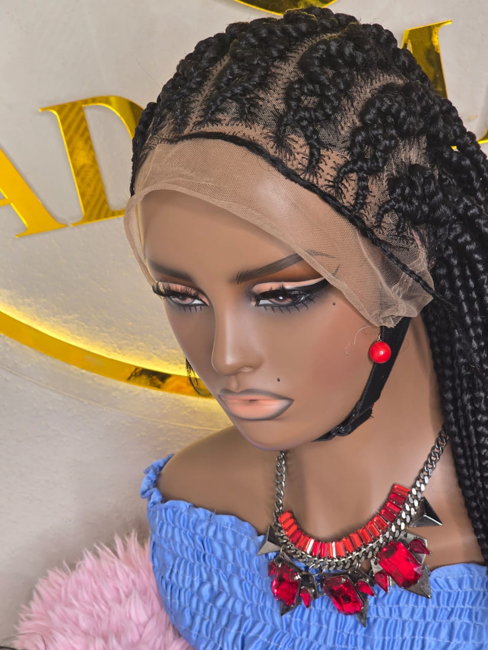 Adomac 040 Unisex Braided Wig - Simple Braided Style Hairpiece for Unspecified Uses