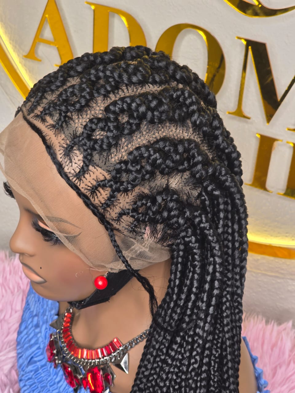 Adomac 040 Unisex Braided Wig - Simple Braided Style Hairpiece for Unspecified Uses