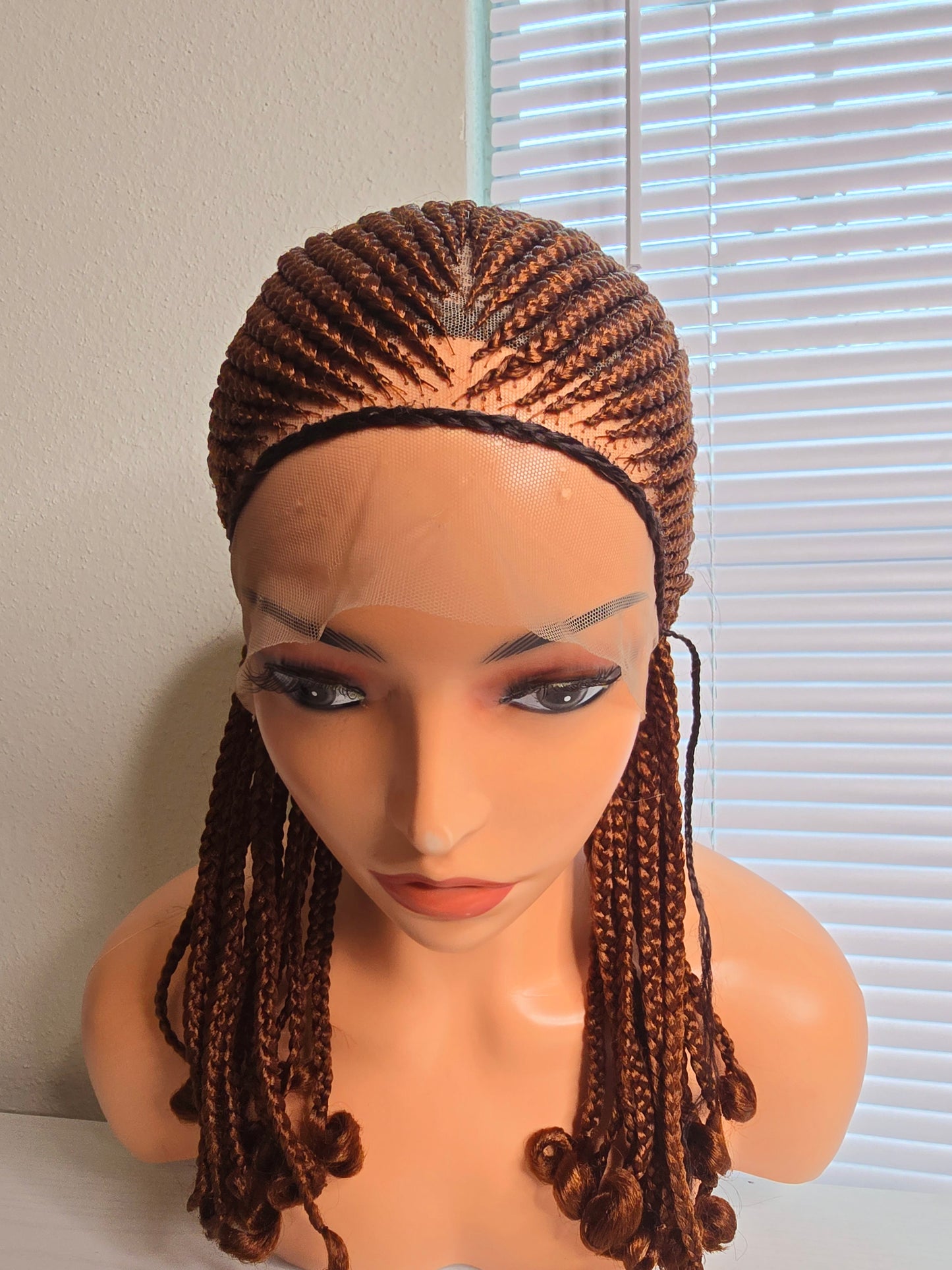 360 full lace Brown Braided Wig 012 - Luxury Braided Wig Style with Easy Styling & Comfortable Design for a Distinctive Look