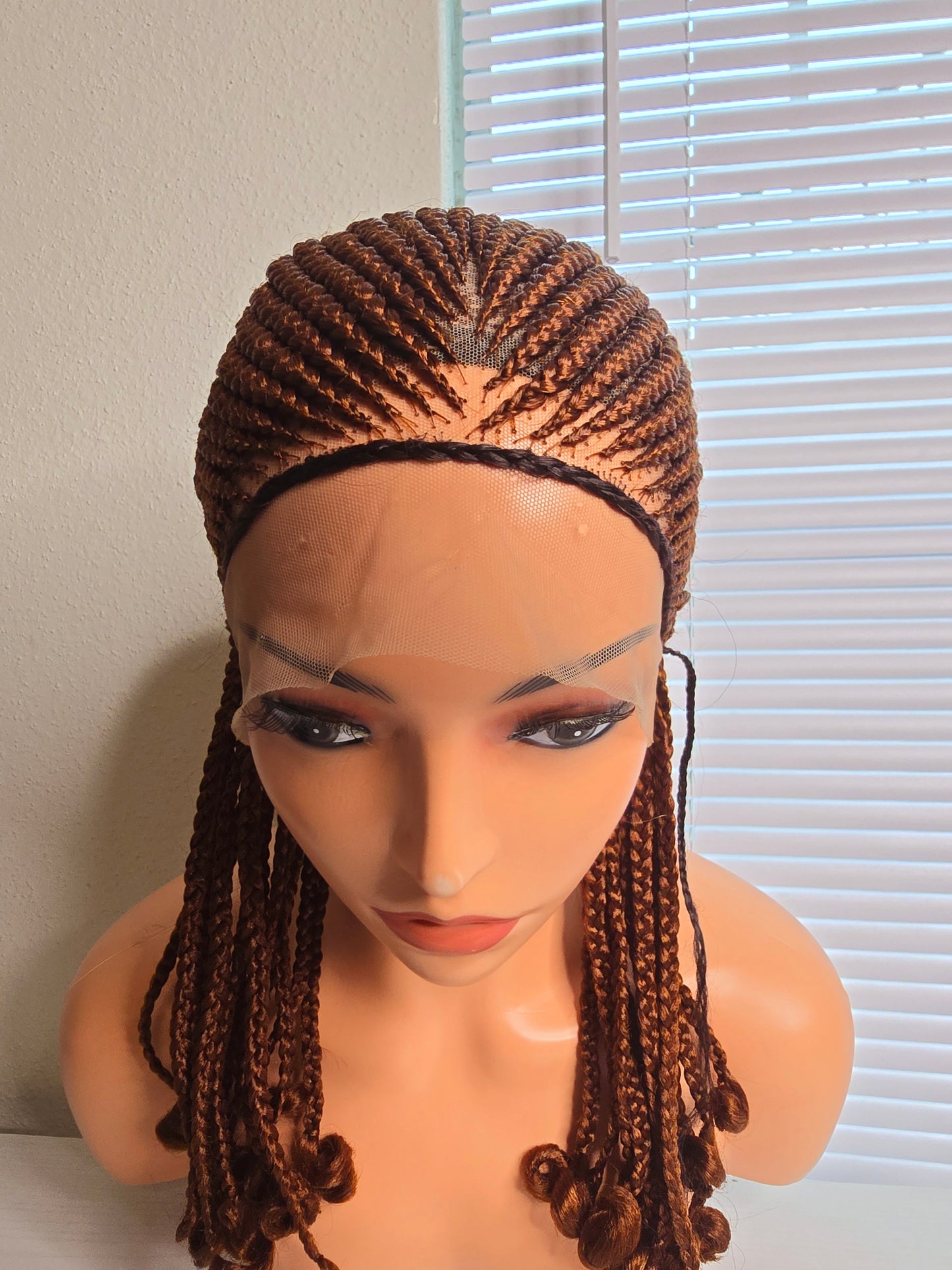 360 full lace Brown Braided Wig 012 - Luxury Braided Wig Style with Easy Styling & Comfortable Design for a Distinctive Look