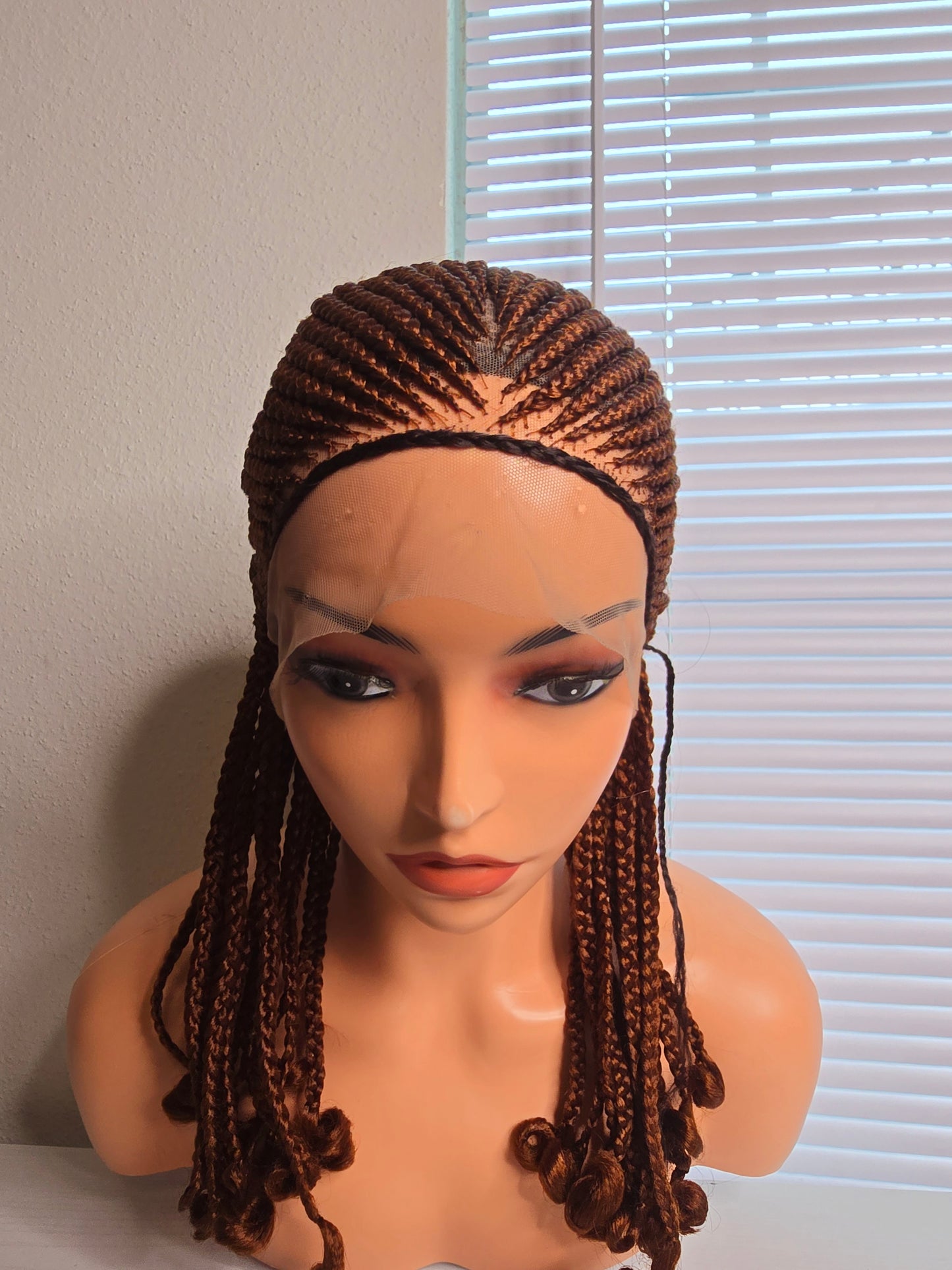 360 full lace Brown Braided Wig 012 - Luxury Braided Wig Style with Easy Styling & Comfortable Design for a Distinctive Look