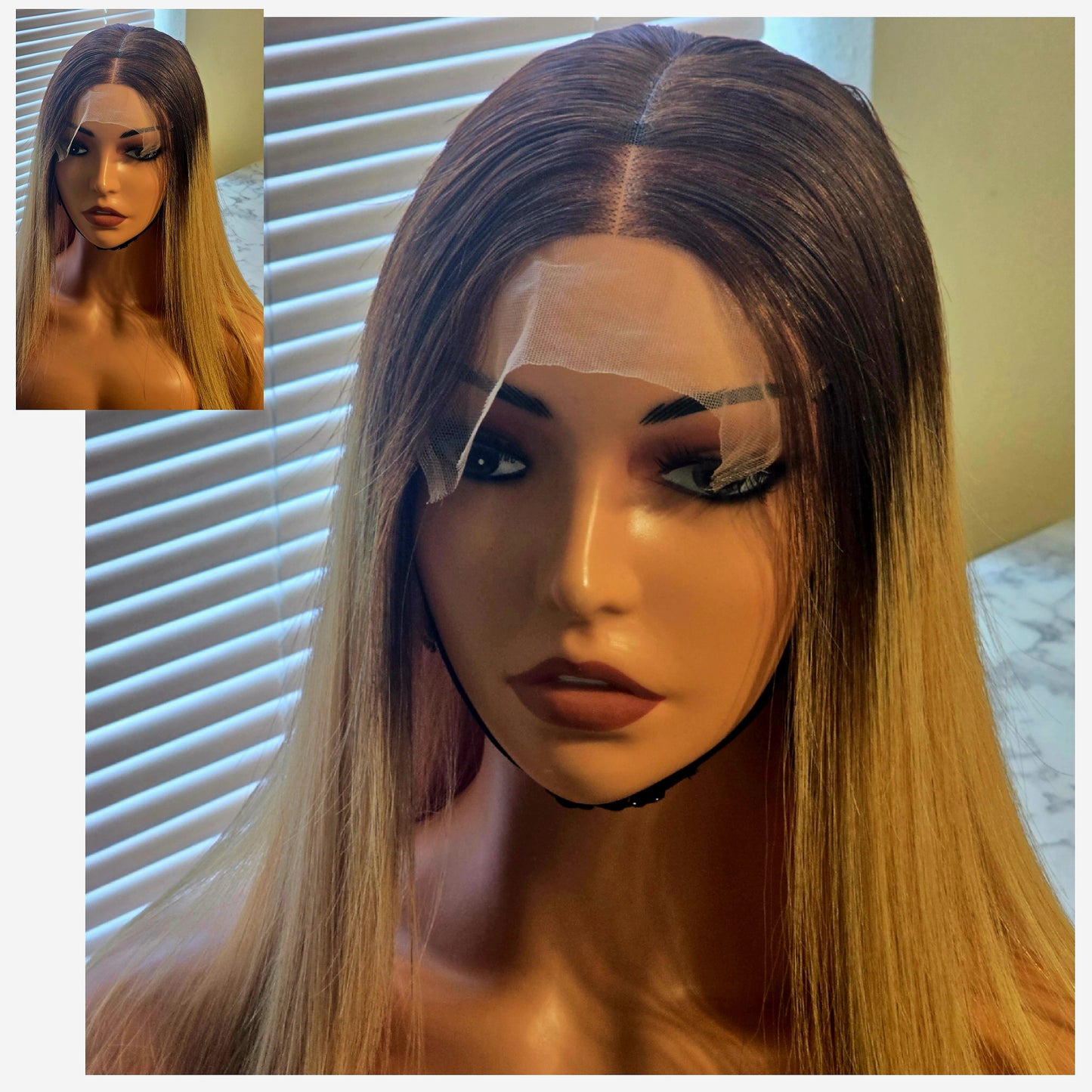 12" 2by6 SDD  Vietnamese Bone Straight Human Hair Blonde Tone Colour  Glueless wig  - Affordable Luxury wig for Ladies