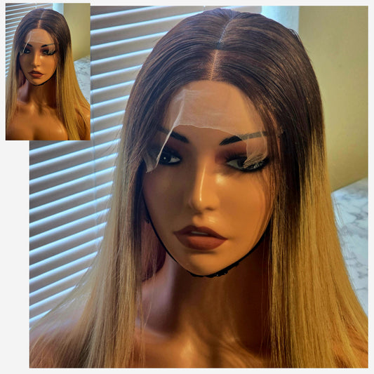 12" 2by6 SDD  Vietnamese Bone Straight Human Hair Blonde Tone Colour  Glueless wig  - Affordable Luxury wig for Ladies