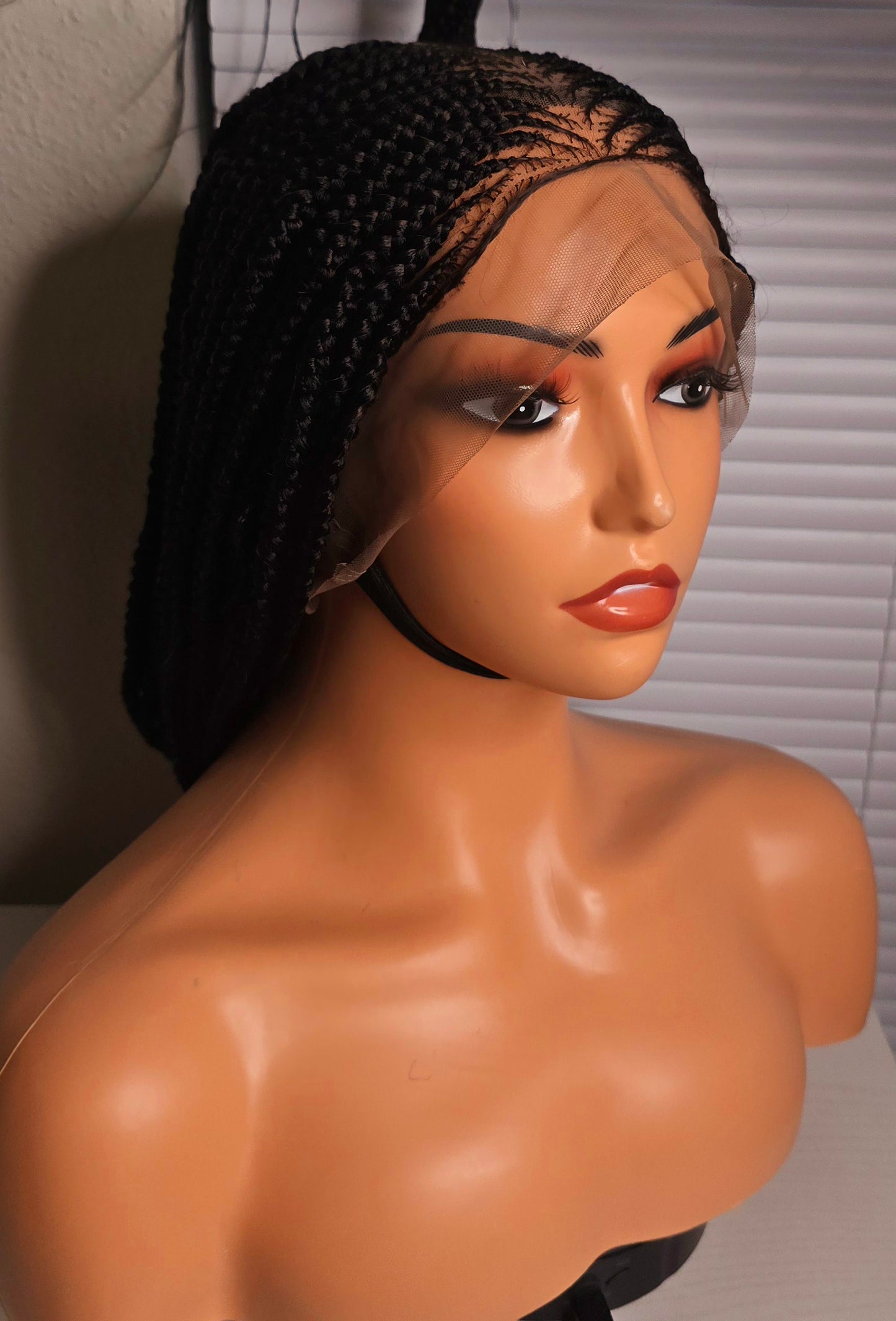 Black  36inches 360 full lace Braided Wig 016 - Luxury Braided Wig Style with Easy Styling & Comfortable Design for a Distinctive Look