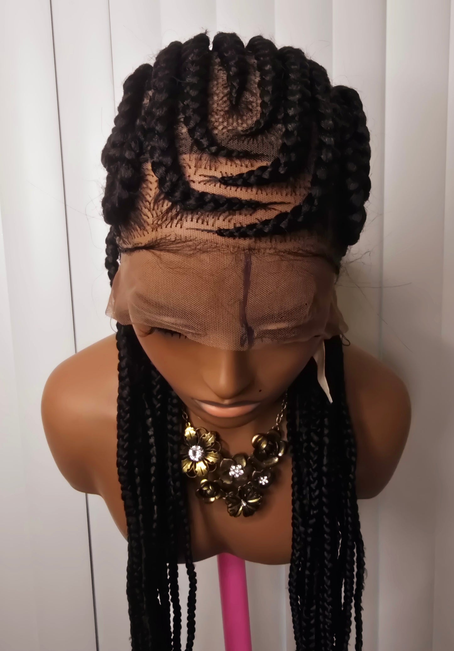 Black Full Lace 30 Inches Synthetic Braided Wig for Classic Ladies with Natural Look and Comfortable Fit