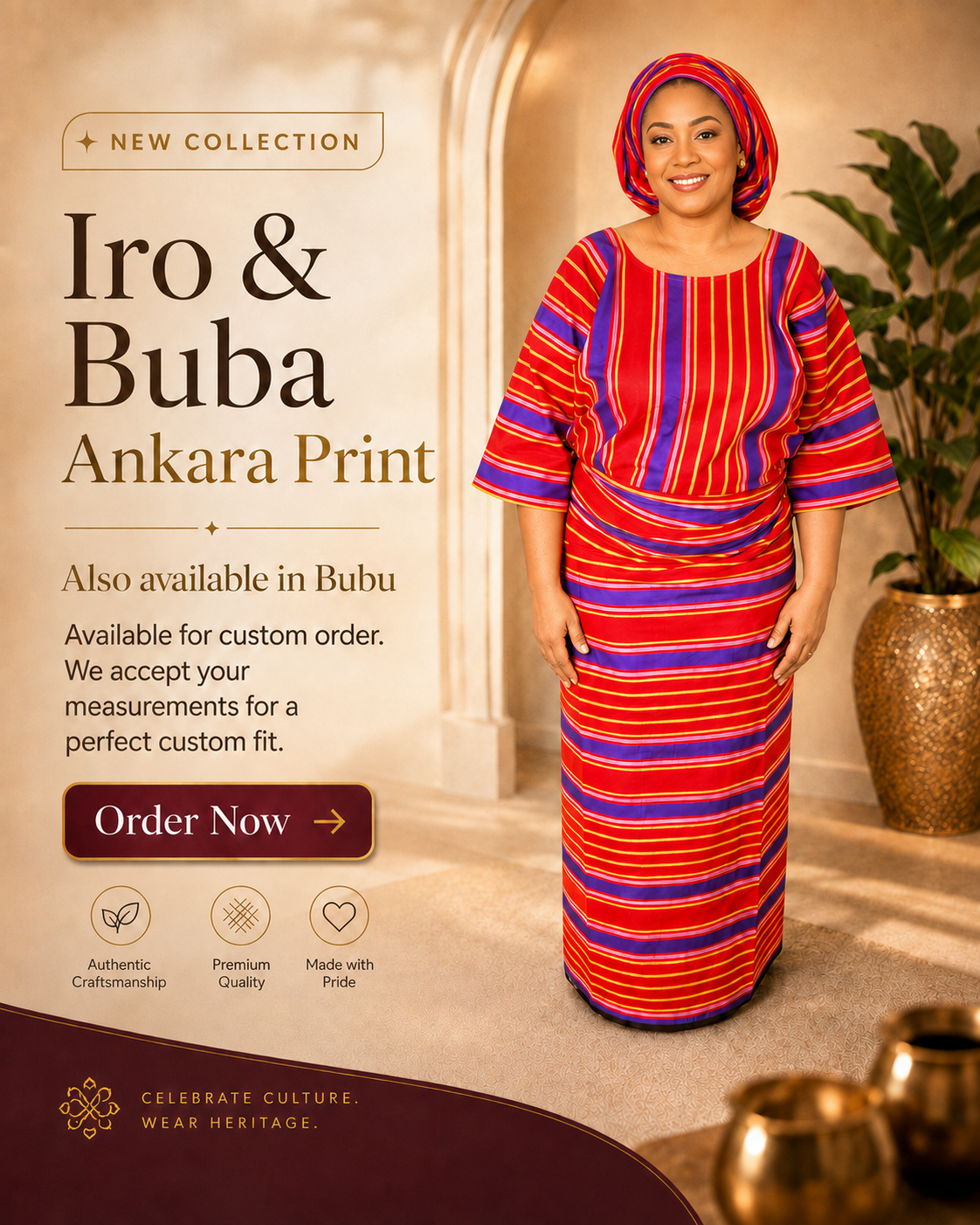 Premium Ankara Iro & Buba / Bubu Dress – Custom Made to Your Measurements