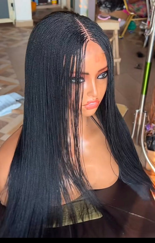 Adomac 15, 20,30 and 36 inches with 2by6 closure cap Black Micro Braids for Classic Ladies High-Quality Synthetic Hair Extensions for Natural Look Easy to Use and Maintain