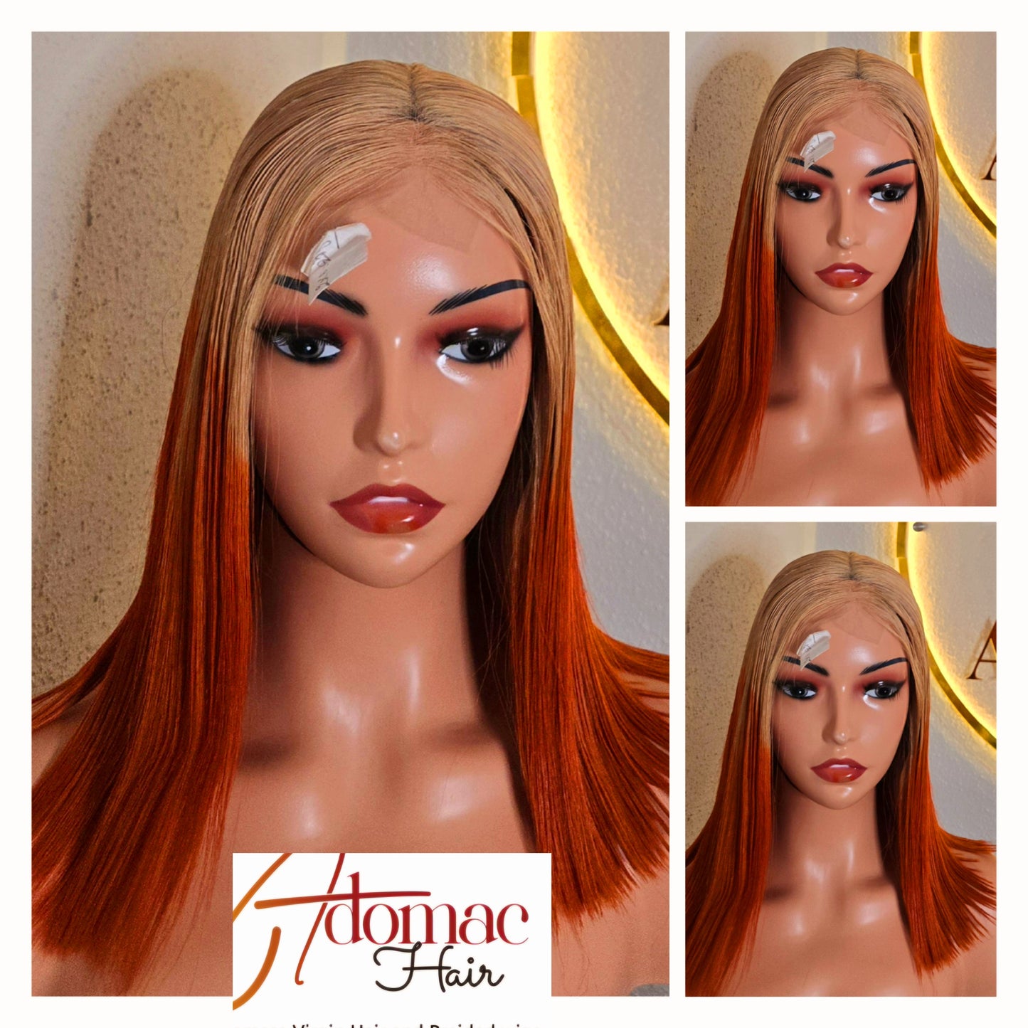 12" 2by6 SDD Vietnamese Bone Straight Human Hair Ombre Warm Tone  Glueless wig  - Affordable Luxury for Ladies