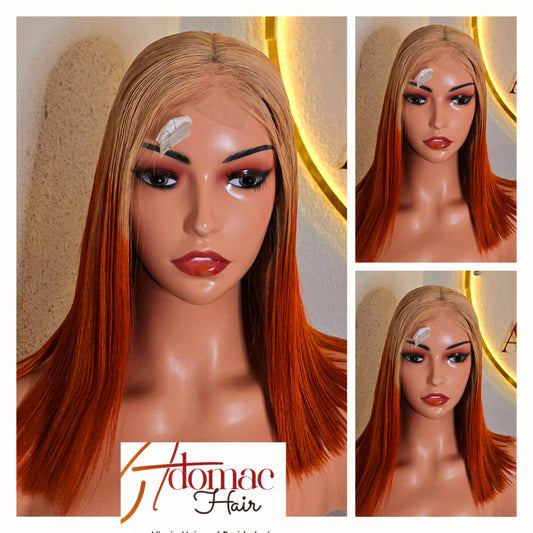 12" 2by6 SDD Vietnamese Bone Straight Human Hair Ombre Warm Tone  Glueless wig  - Affordable Luxury for Ladies