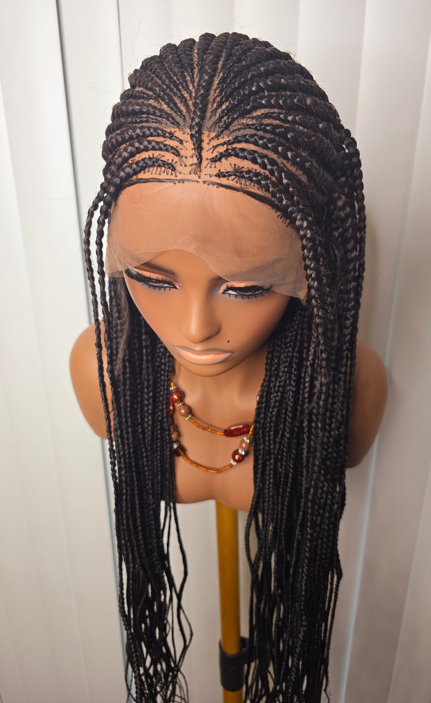 Black 36inches Synthetic Braided Wig Comfortable Style for Everyday Wear