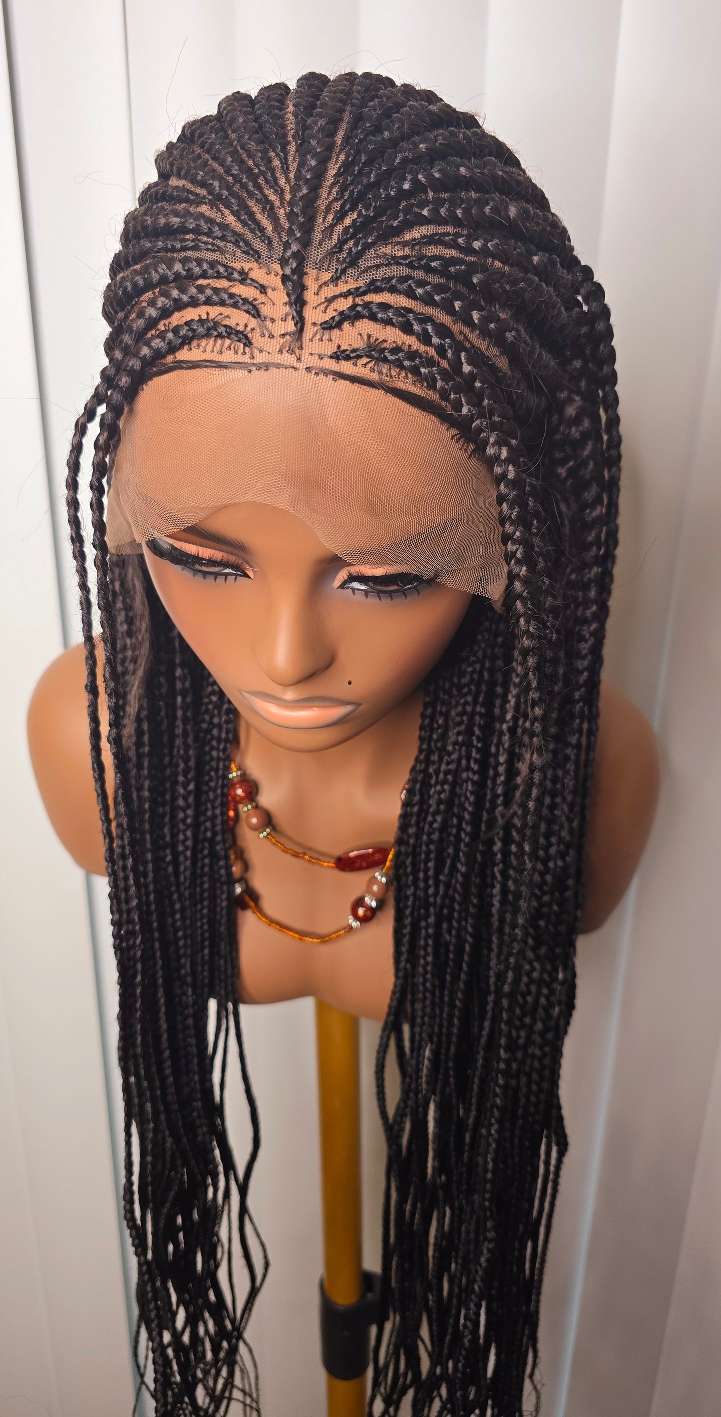 Black 36inches Synthetic Braided Wig Comfortable Style for Everyday Wear
