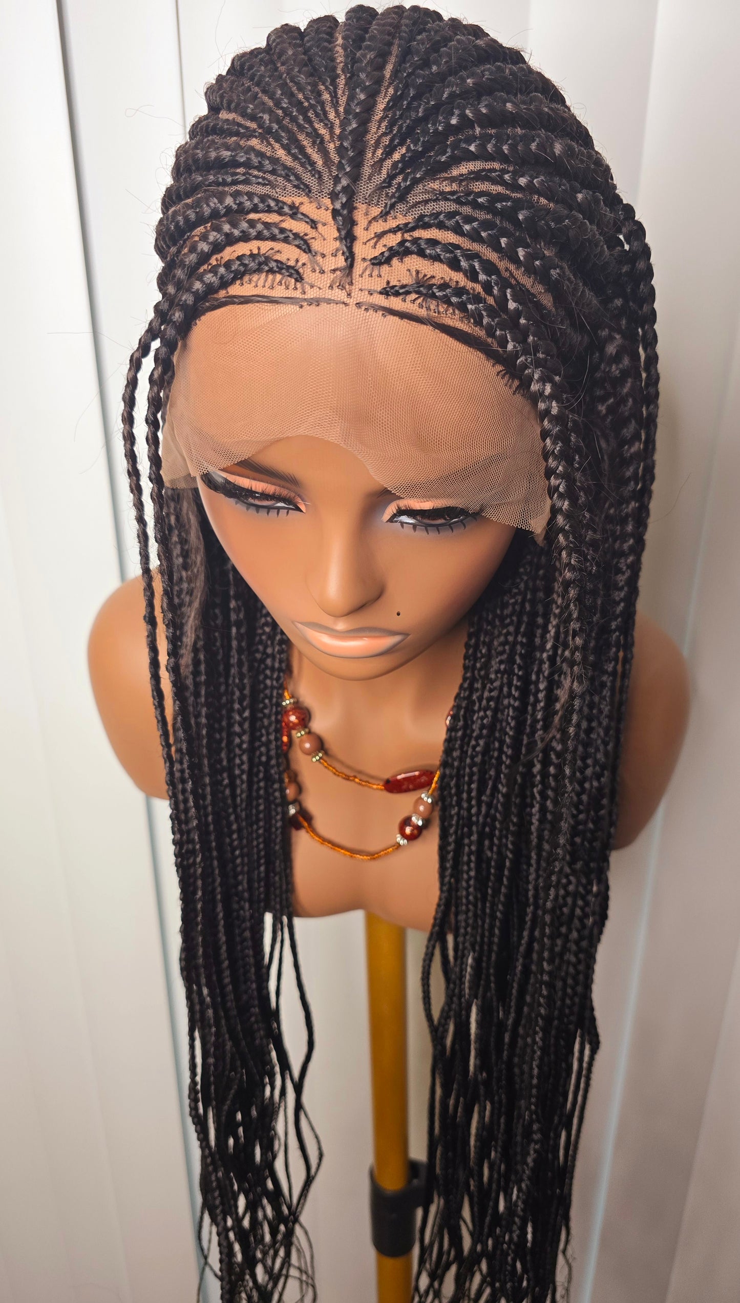 Black 36inches Synthetic Braided Wig Comfortable Style for Everyday Wear