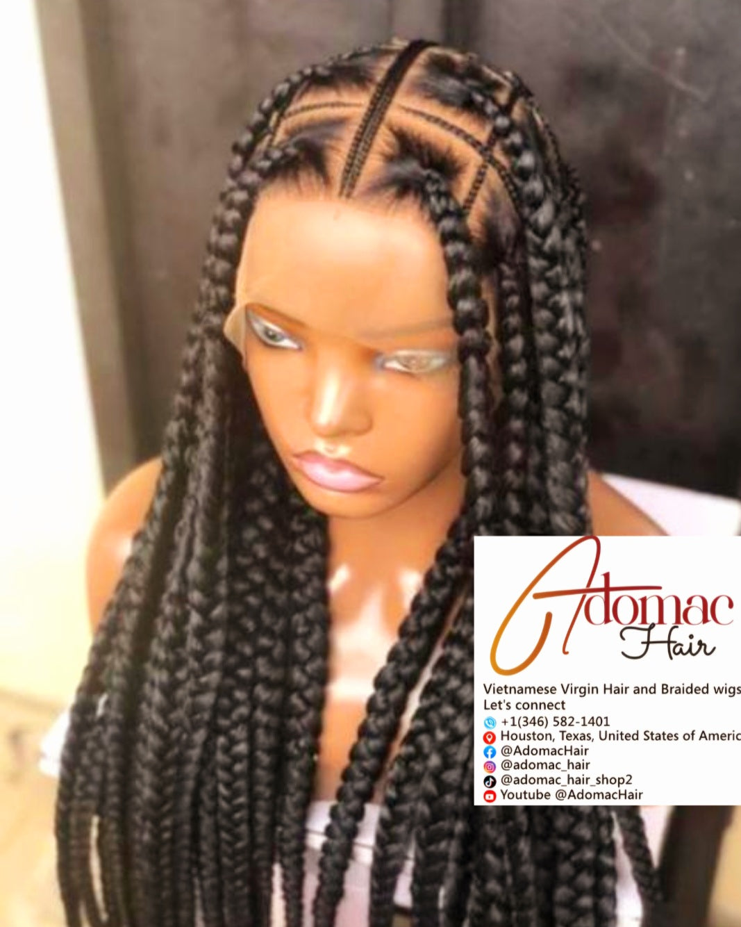 360 full lace Braided Wig 005 - Luxury Braided Wig Style with Easy Styling & Comfortable Design for a Distinctive Look