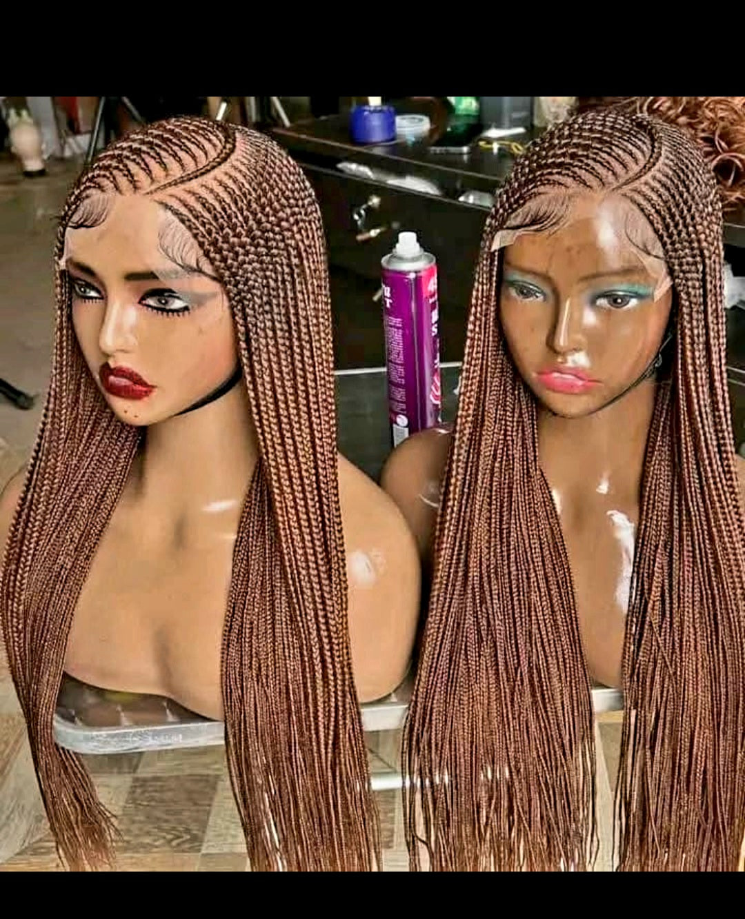 Black  36inches 360 full lace Braided Wig 008 - Luxury Braided Wig Style with Easy Styling & Comfortable Design for a Distinctive Look