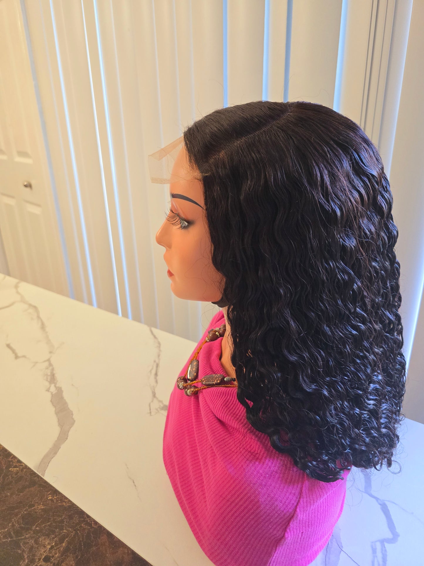 20" 5by5 PIXIE CURLS Human Hair Natural colour  Glueless wig  - Affordable Luxury for Ladies