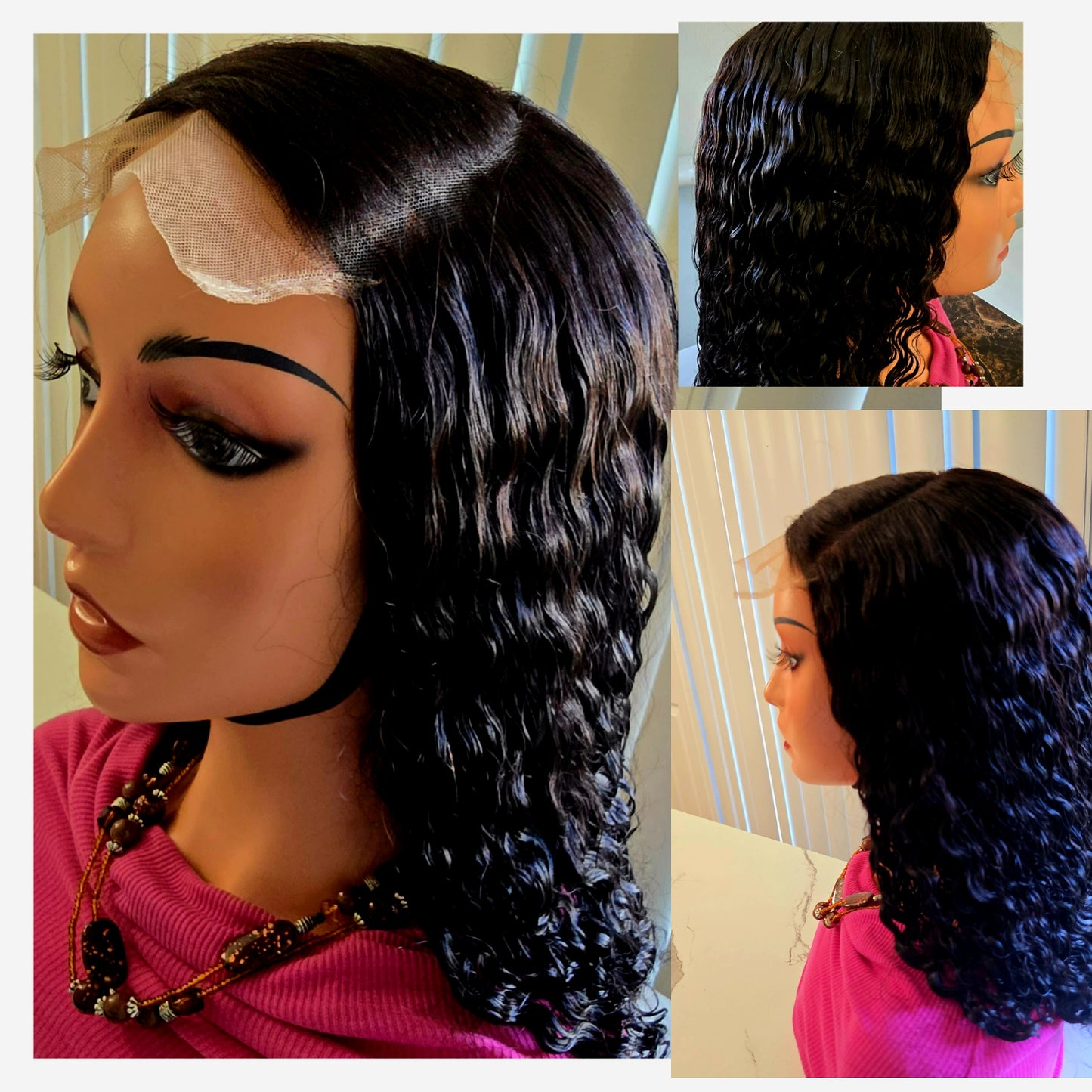 20" 5by5 PIXIE CURLS Human Hair Natural colour  Glueless wig  - Affordable Luxury for Ladies