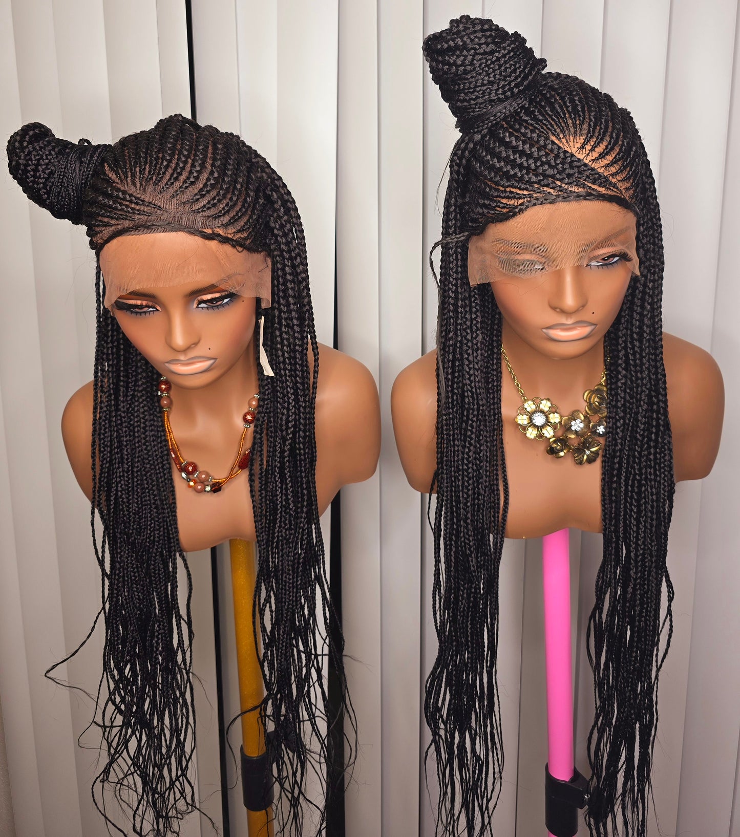 Black 36inches synthetic  Braided wig Ponytail Style for Classic Ladies