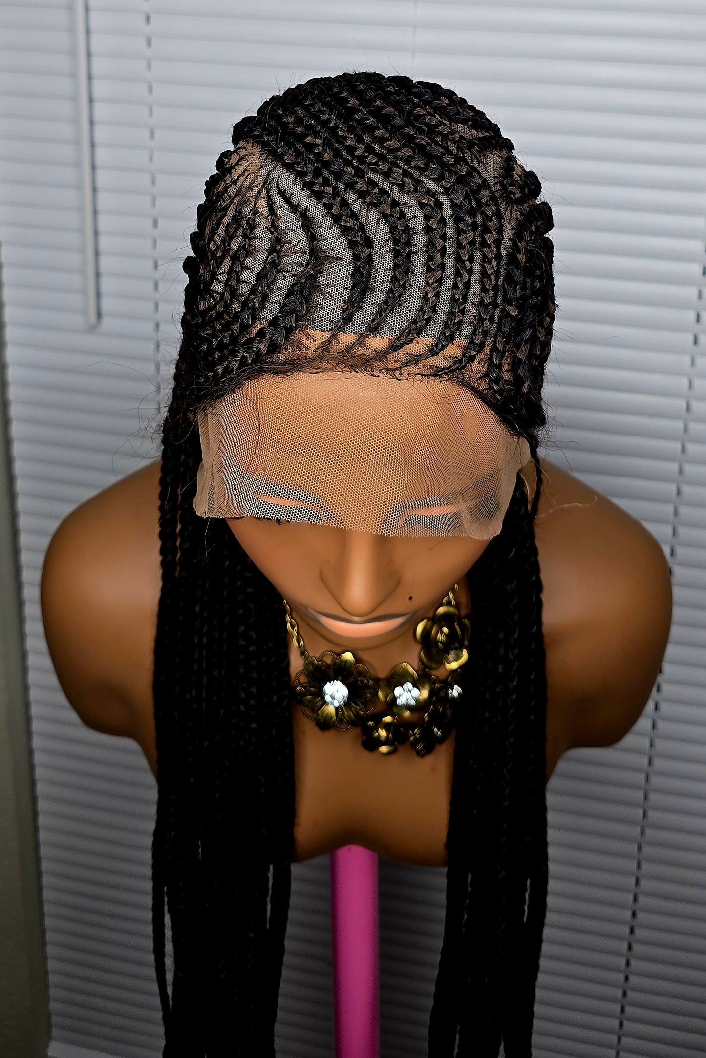 Brown 36inches 360 full lace Braided Wig 014 - Luxury Braided Wig Style with Easy Styling & Comfortable Design for a Distinctive Look