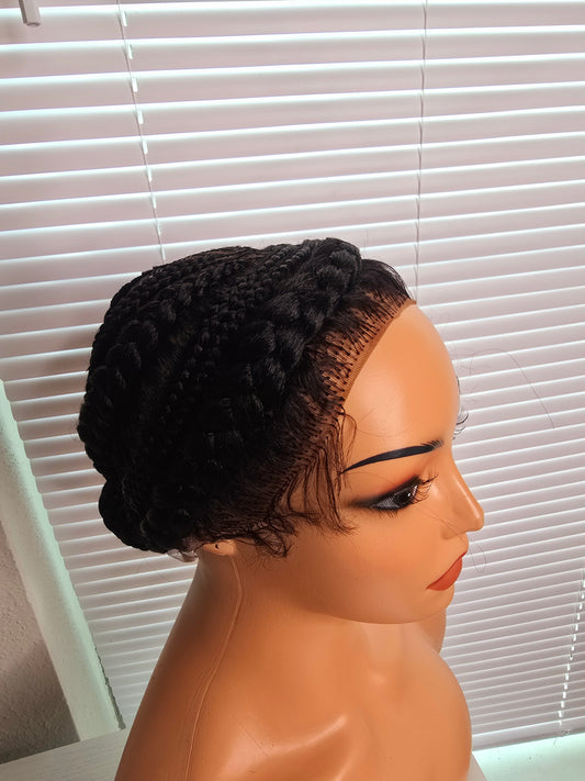 Black  customised Braided Wig 011 - Luxury Braided Wig Style with Easy Styling & Comfortable Design for a Distinctive Look